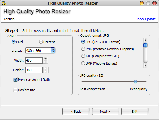 Click to view High Quality Photo Resizer 5.02 screenshot